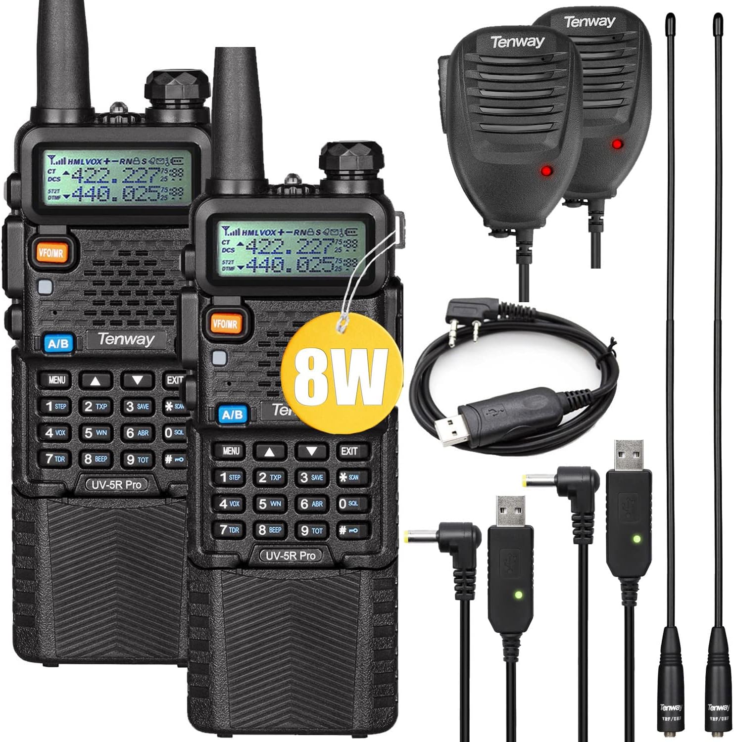 8W Dual Band Two Way Radio 2Pack with 3800mAh Battery N65785