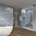 51x22 x 80x22 Hinged Frameless Shower Door Brushed Nickel Q359933