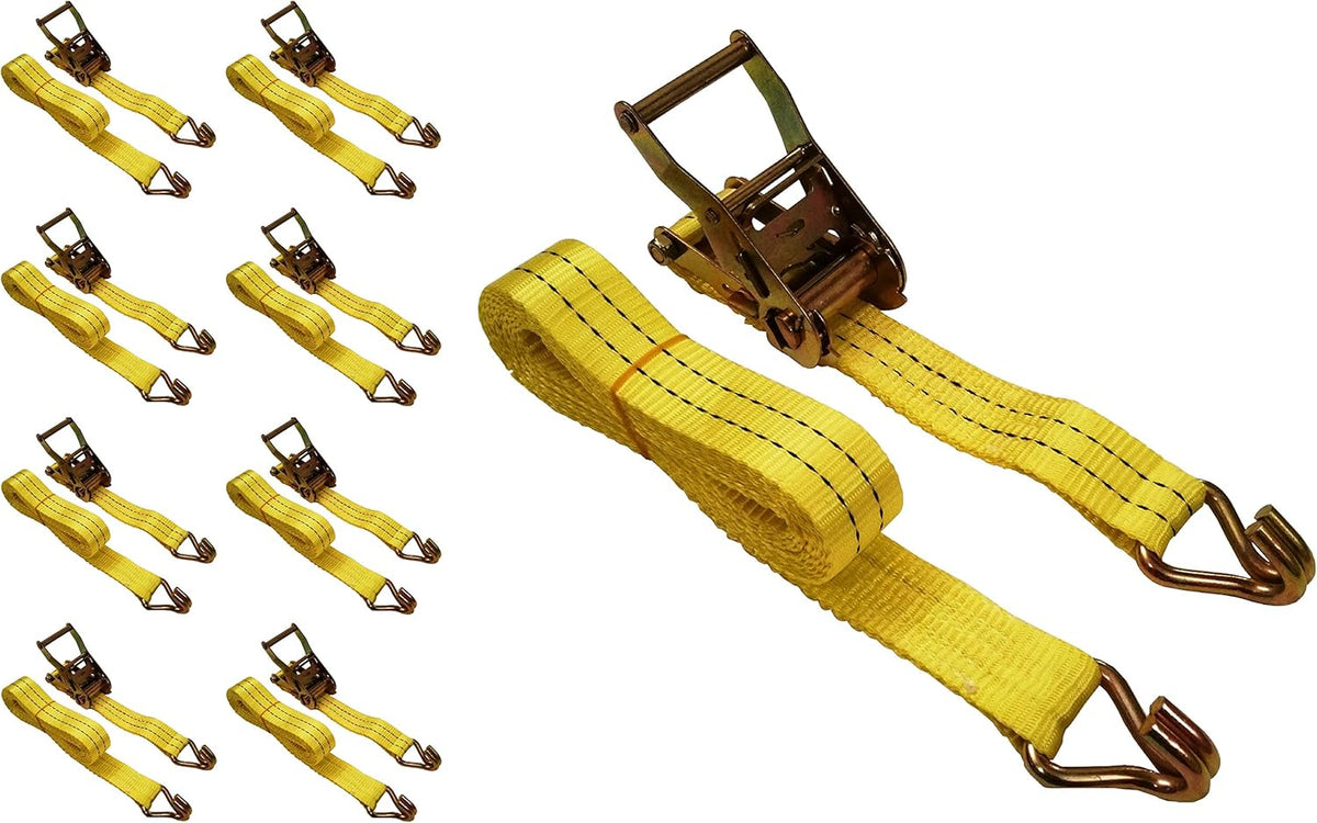 8 Pack 1.5"x15' Ratchet Strap 4000 lbs I144745