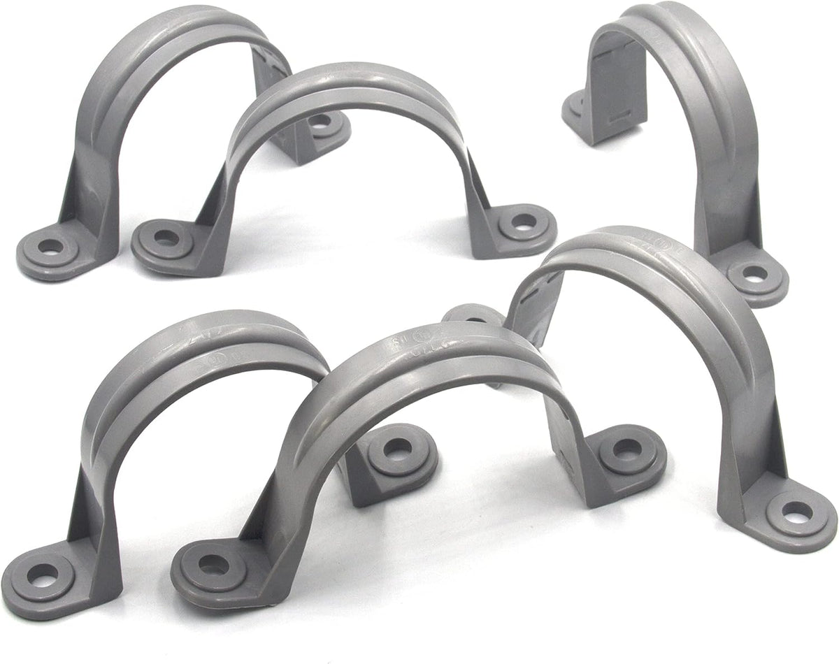 6pcs 1-1/2 Inch PVC Pipe Straps, 2 Holes Plastic Conduit Strap H3464