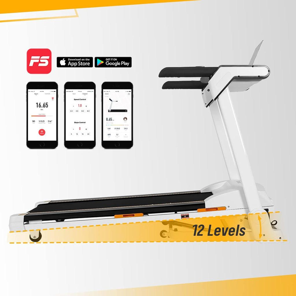 2-in-1 Folding Treadmill with Desk, Electric Treadmill with Auto Incline Bluetooth Speaker B4831