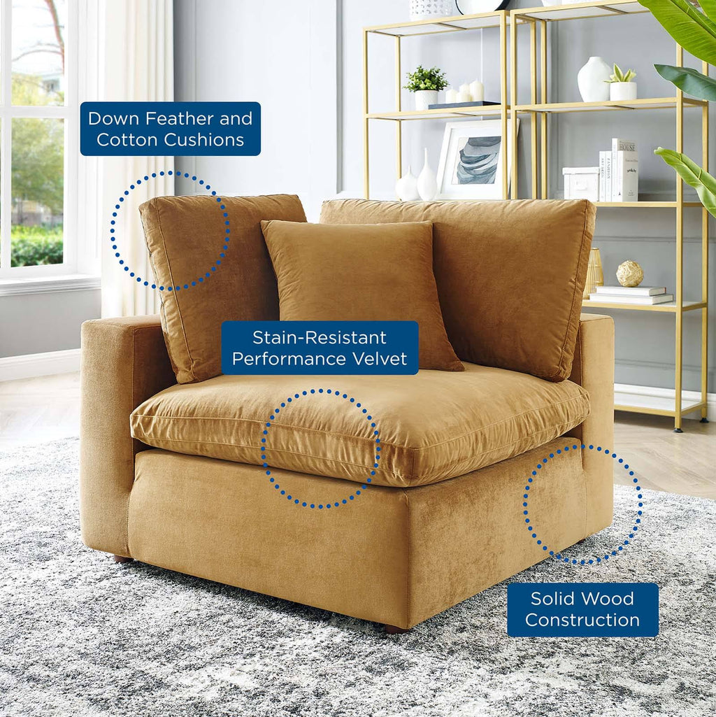 Green Performance Velvet Corner Chair O164