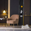Yellow Velvet Accent Chair with Gold Legs I7236