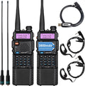 2 Pack Ham Radio Handheld Two Way Radio with Rechargeable 3800mAh Extended Battery G5235