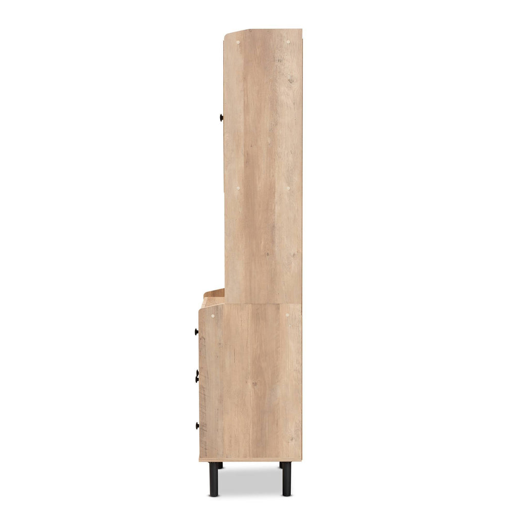 Oak Brown 3-Drawer Kitchen Storage Cabinet F4510
