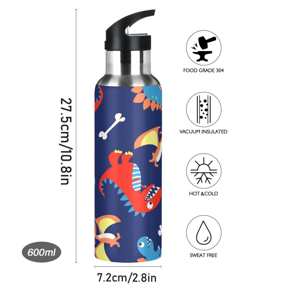 Stainless Steel Water Bottle with Straw Lid Vacuum Insulated 20 OZ I2608