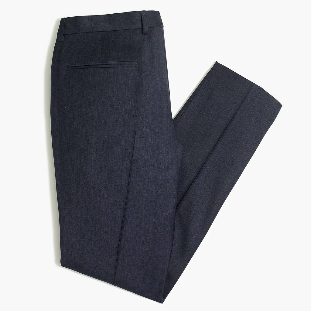 Navy Blue Slim Worsted Wool Suit Pant S547