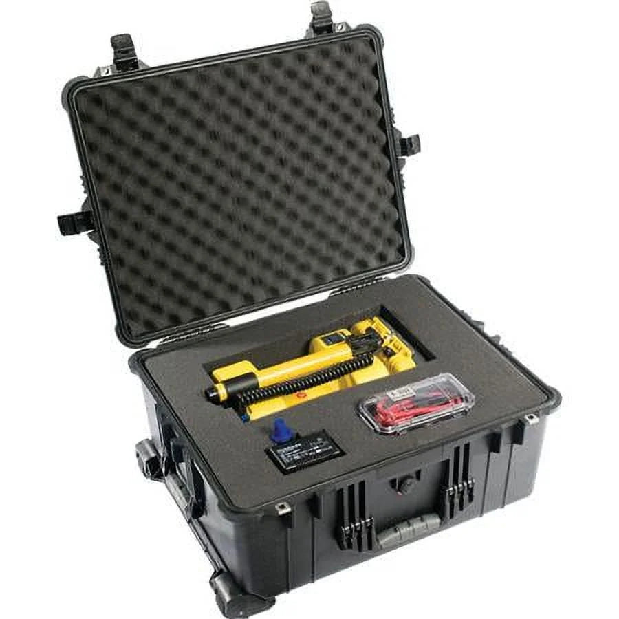 Watertight Hard Case with Cubed Foam & Wheels - Black E7335