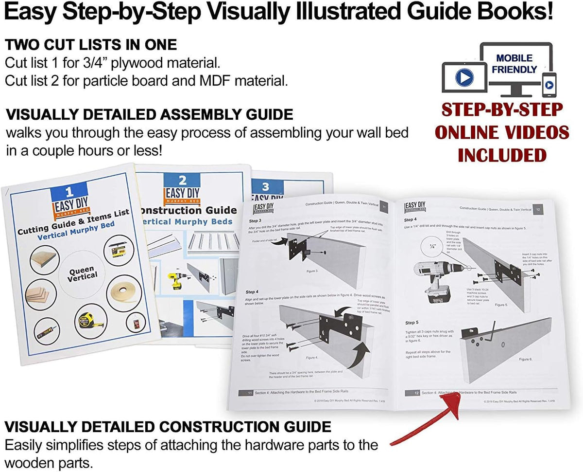 Queen Size Murphy Bed Hardware Kit I28569