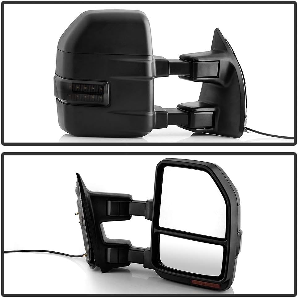 Telescoping Manual Towing Mirrors with LED Signal Pair for Ford F250 F350 F450 F550 Superduty V573851