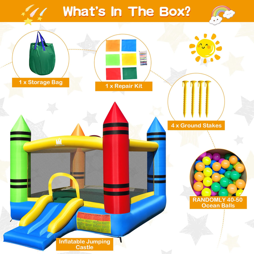 Inflatable Bounce House Jumping Castle with Slide and Ocean Balls A75380