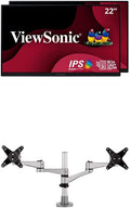 Frameless Dual Pack 1080p IPS Monitors with Dual Monitor Mounting Arm A606598