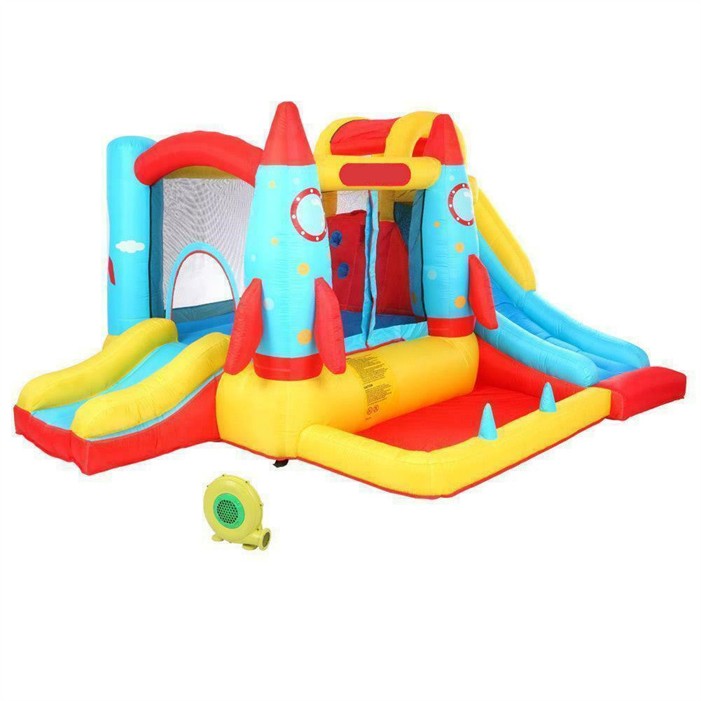 Rocket Bounce House Inflatable Castle Slide with Blower D5420