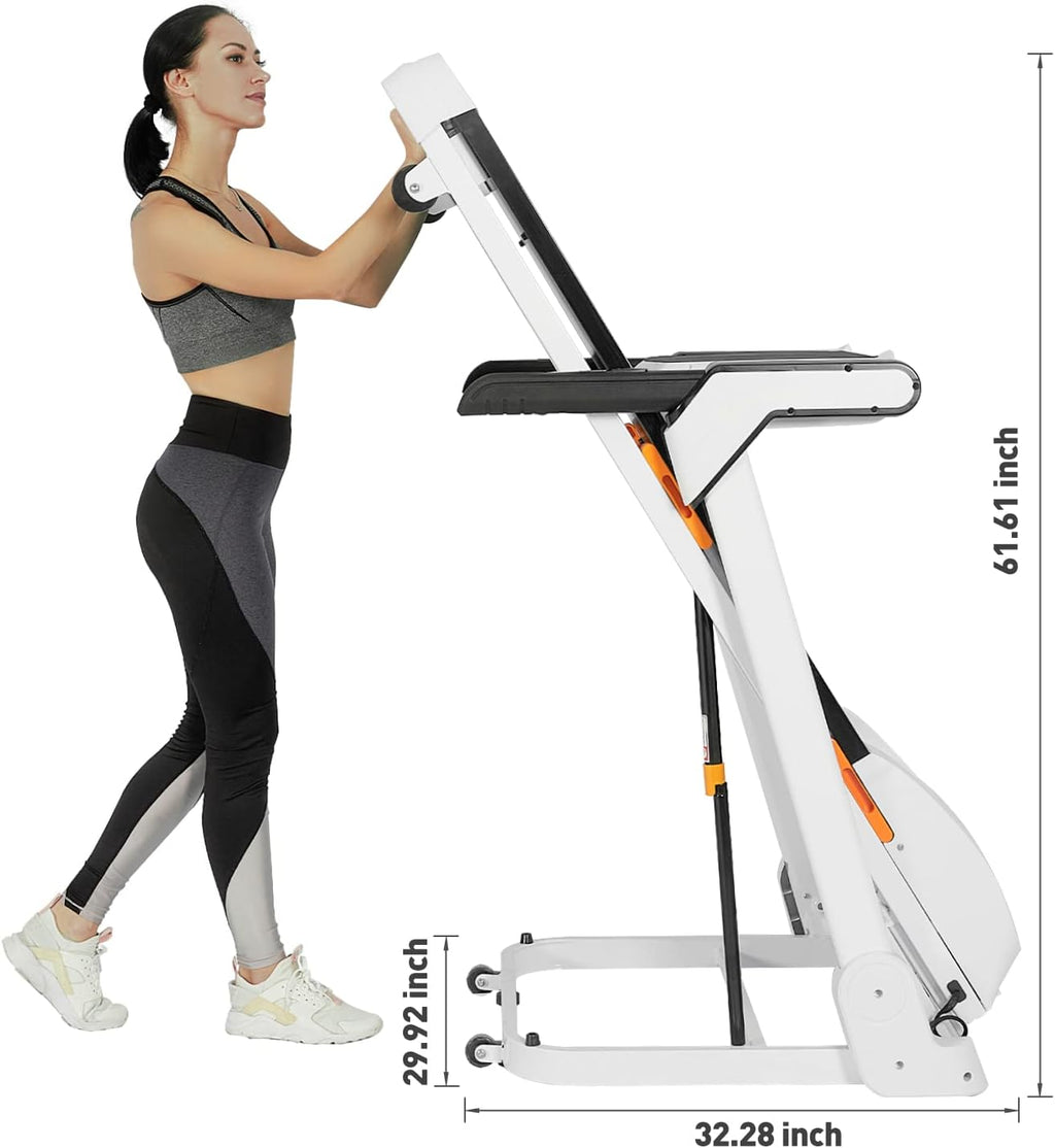 2-in-1 Folding Treadmill with Desk, Electric Treadmill with Auto Incline Bluetooth Speaker B4831