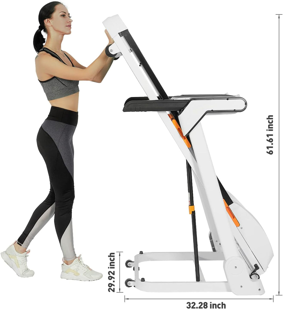 2-in-1 Folding Treadmill with Desk, Electric Treadmill with Auto Incline Bluetooth Speaker B4831
