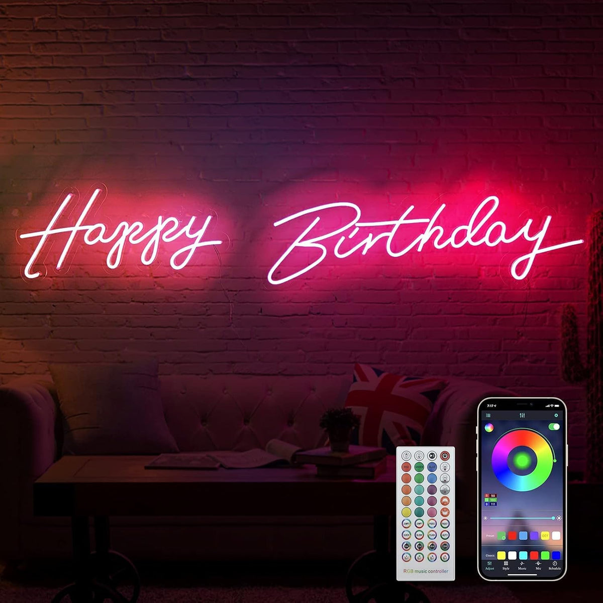 Warm White Light LED Neon Sign with Dimmer Switch D298836