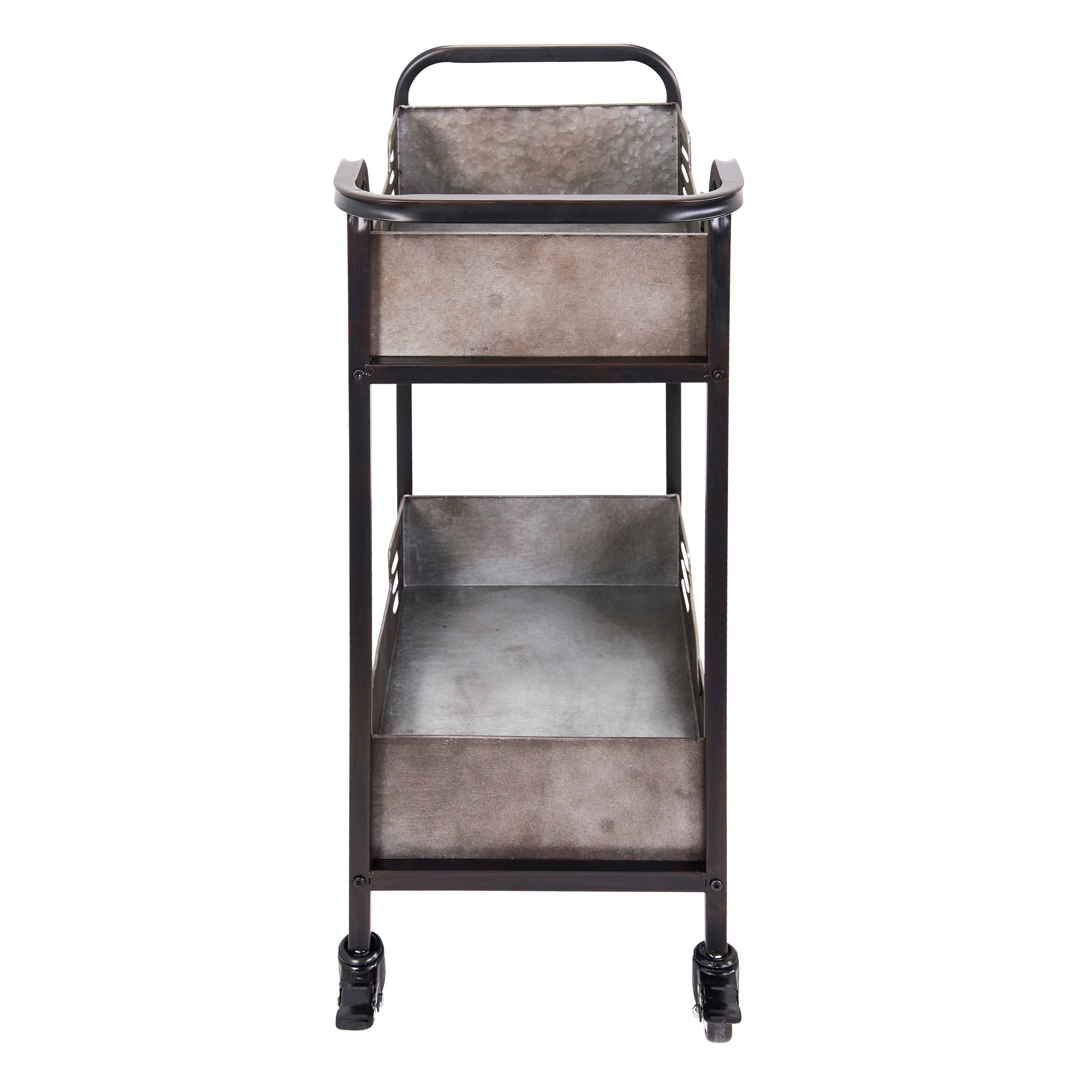 Rustic Metal Bar Cart F444665