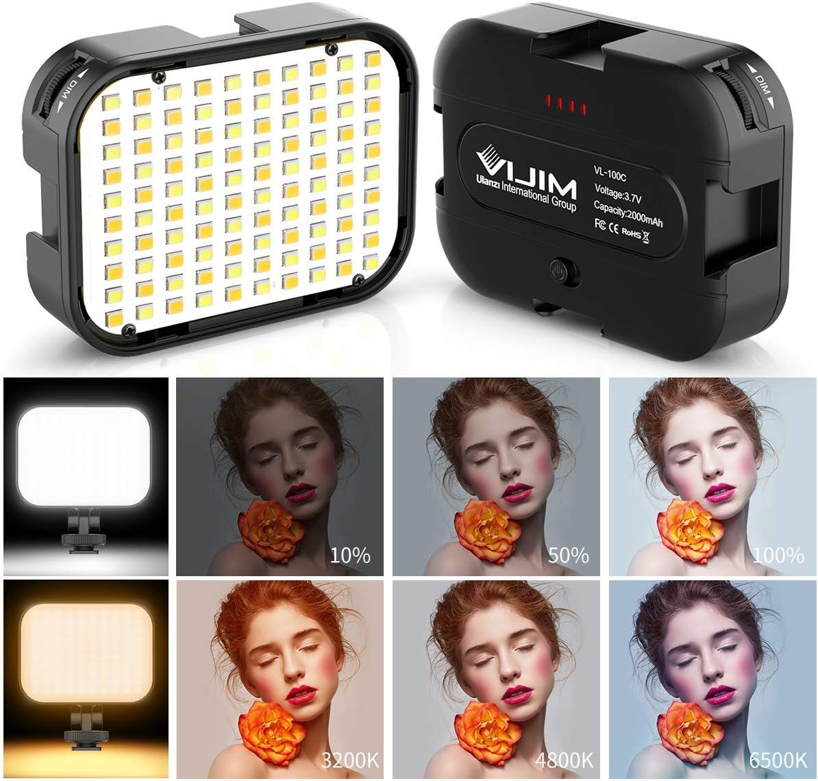 Bi-Color LED Video Light with 2000mAh Rechargeable Battery R265935