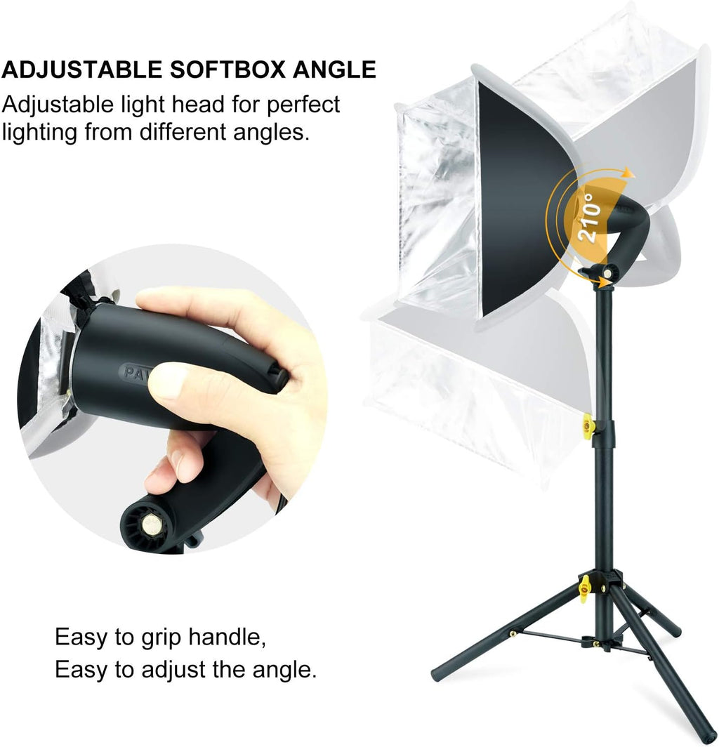 Studio Lighting Softbox Lights Kit 8x8 inch 3-Color LED Bulb Pack of 2 G6945