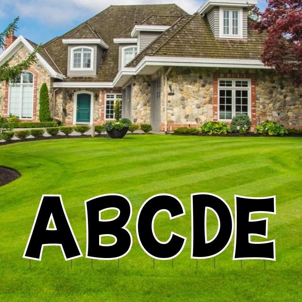 Yard Letters Alphabet and Number Decoration, 18 inch High, 36pcs Black O884943