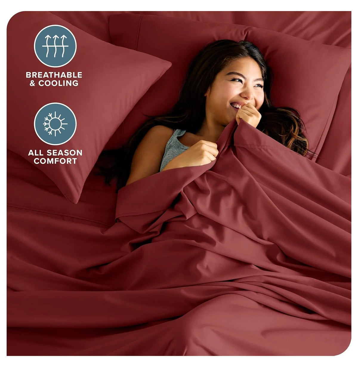 Rosewood 4 Piece Ultra-Soft Microfiber Full Bed Sheets A9526