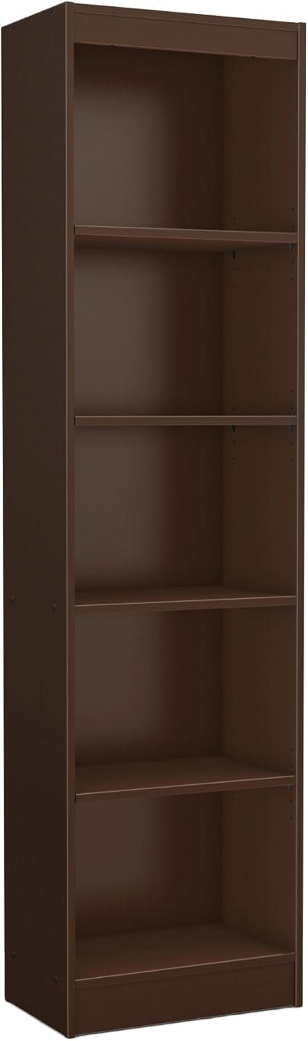 Pure White 5-Shelf Narrow Bookcase M338