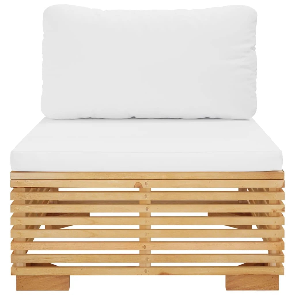 Cream Cushions Solid Wood Teak Patio Sofa K463
