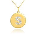 14K Diamond Disc Pendant Necklace with 22" chain W106744