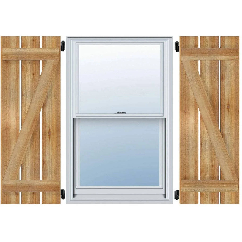 Board-n-Batten Shutters with Z-Bar, Rough Sawn Western Red Cedar W25875