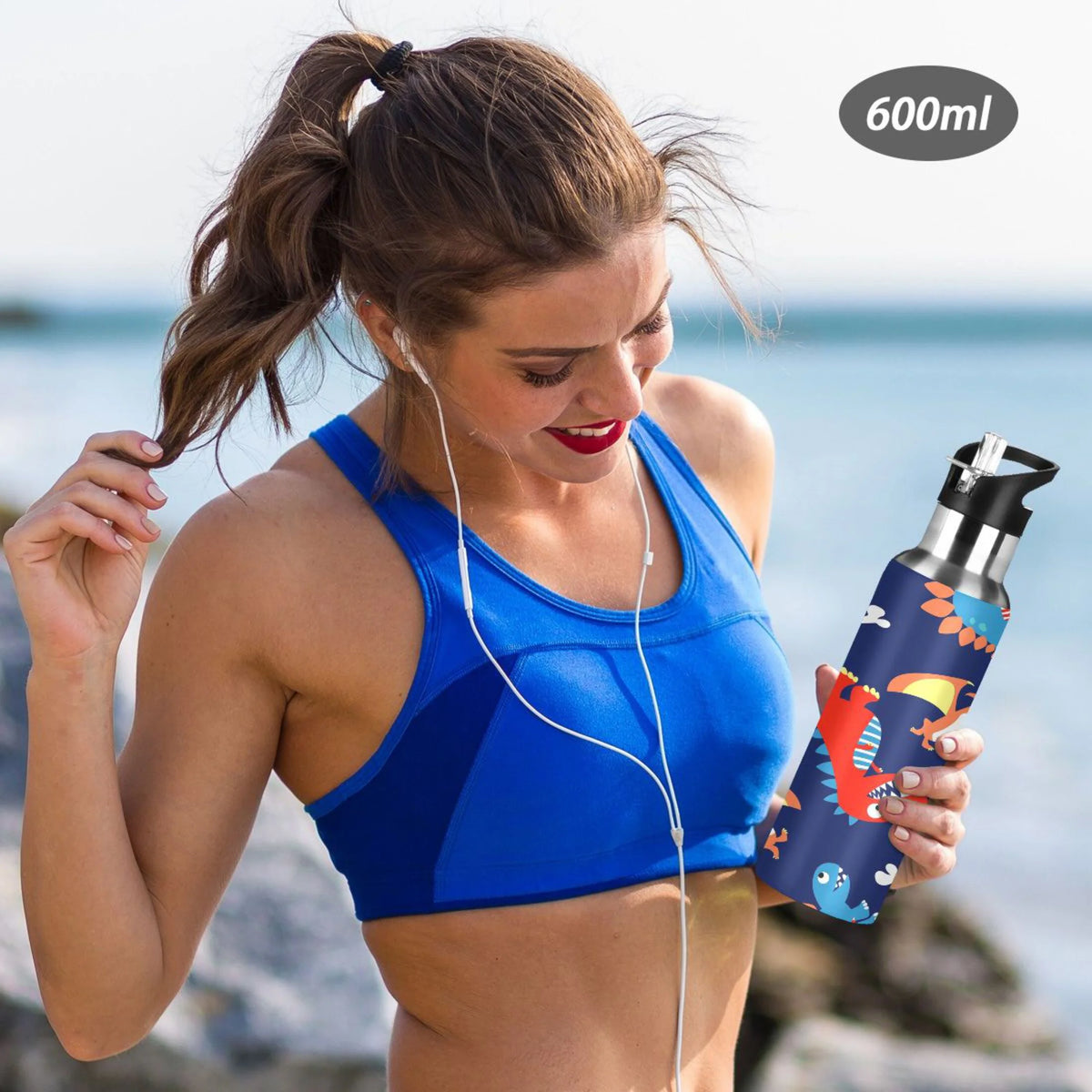 Stainless Steel Water Bottle with Straw Lid Vacuum Insulated 20 OZ I2608