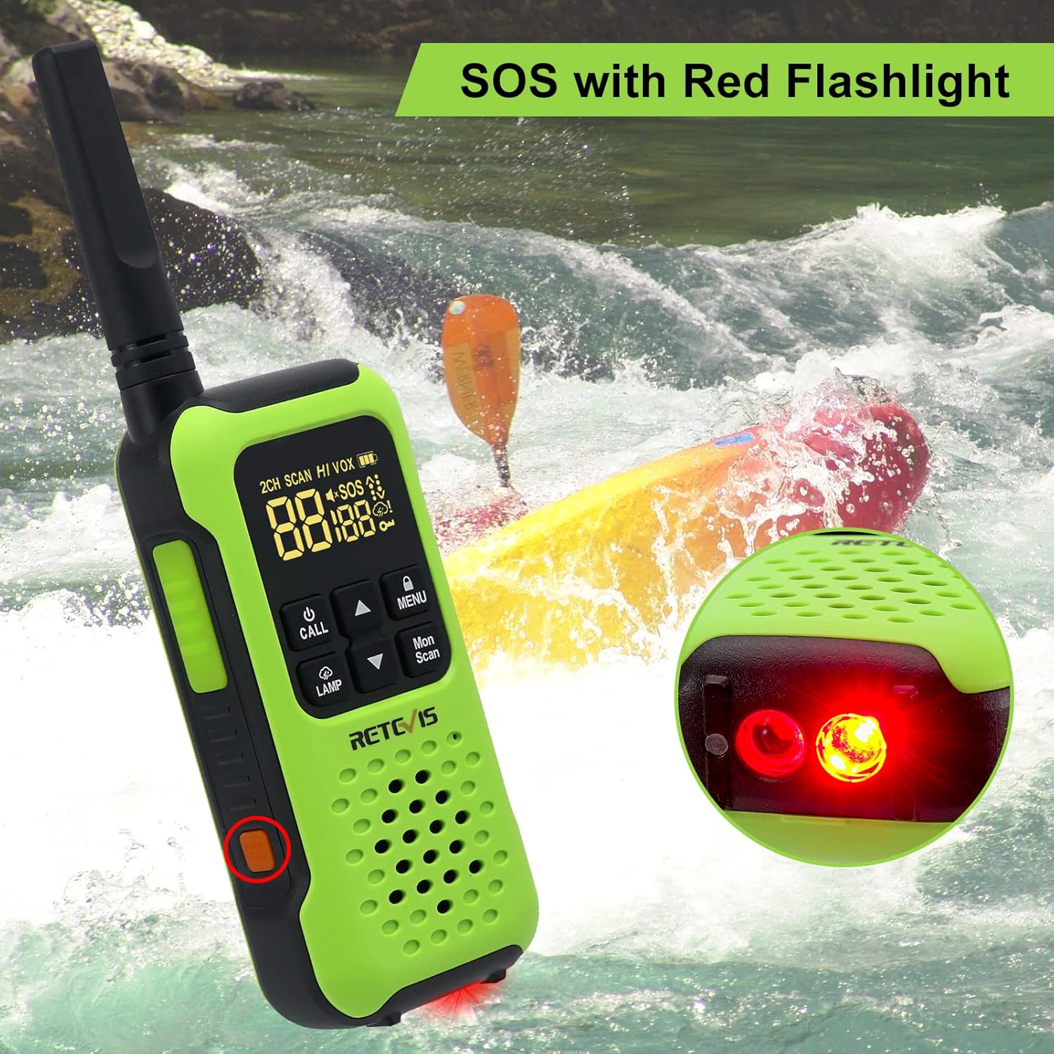 Waterproof 2 Way Radio, IP67 Floating, Rechargeable, 2 Pack Q9075