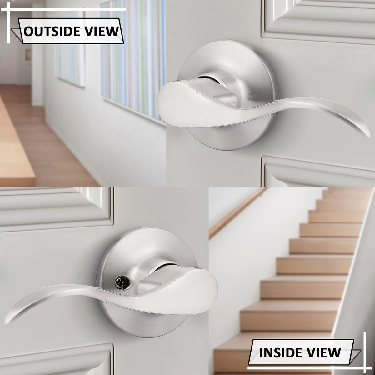 5 Pack Brushed Nickel Passage Door Levers Interior Door Handles V479795