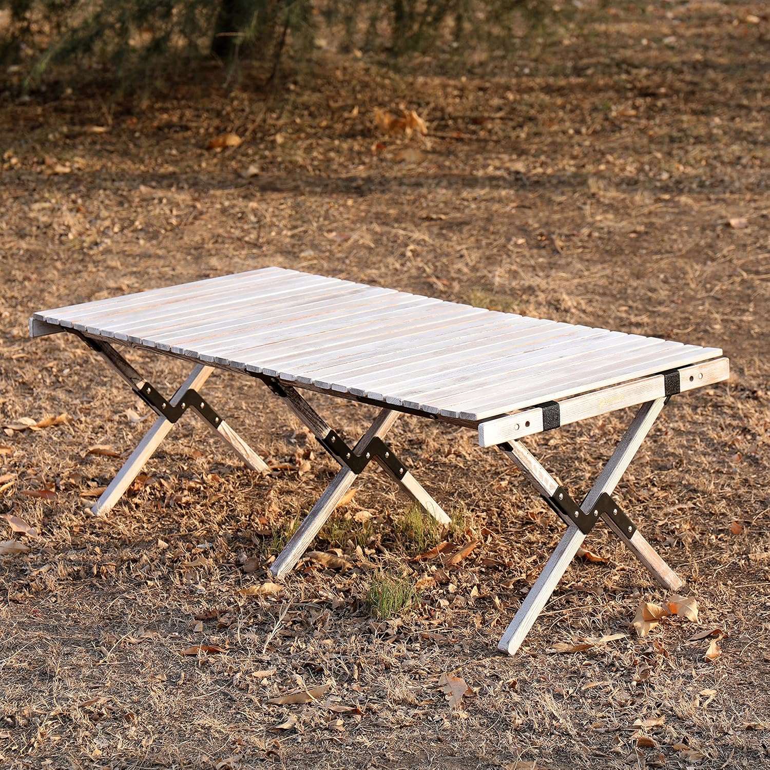Rustic White Folding Wooden Camping Table P7546