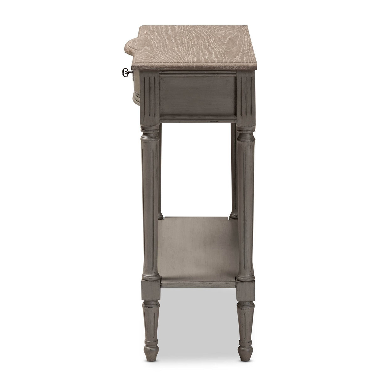 Gray 1-Drawer Wood Console Table Y676