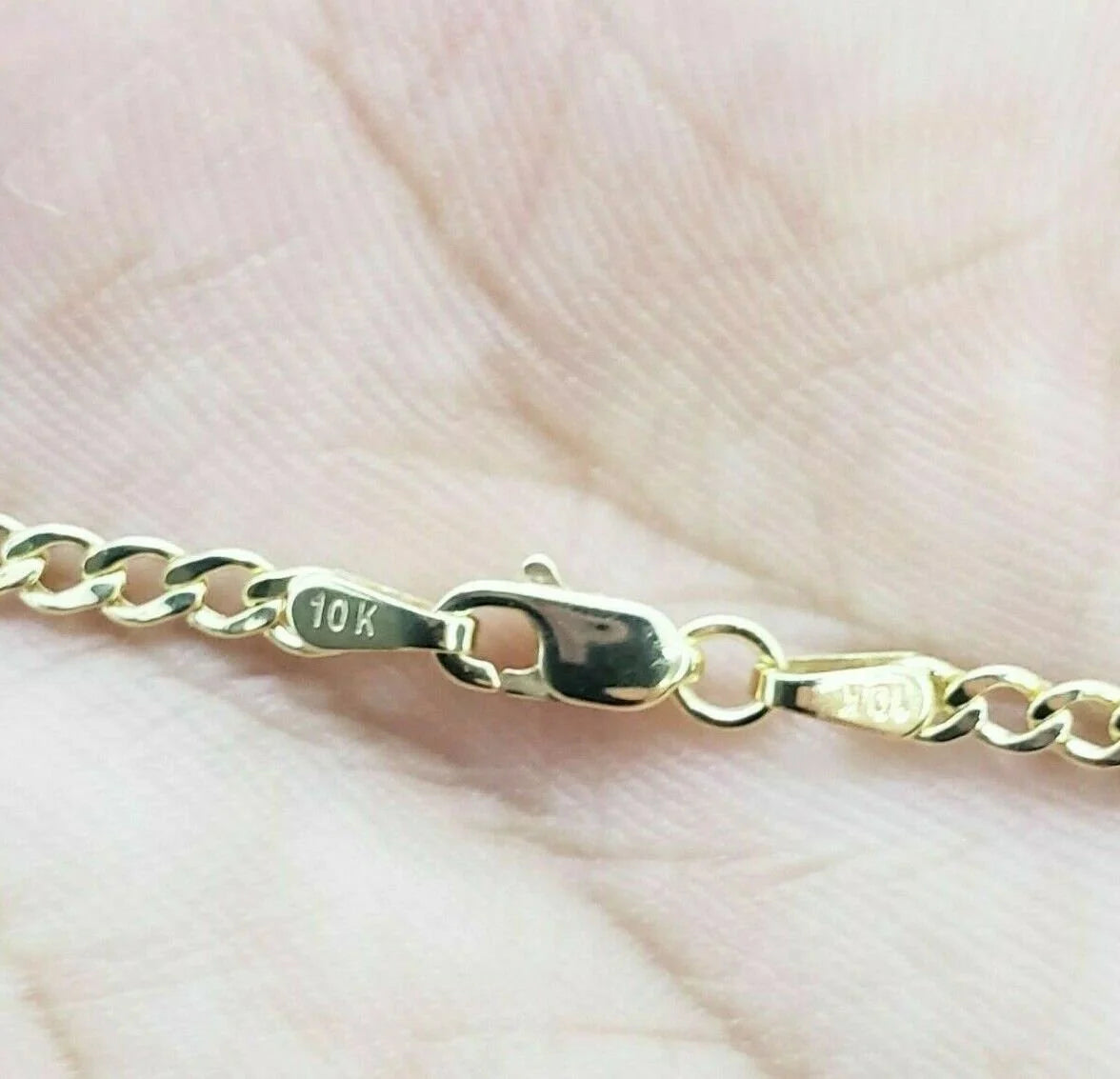 10K Solid Yellow Gold Cuban Link Curb Chain Necklace 2mm 16" 18" 20" 22" 24" 26" L980776