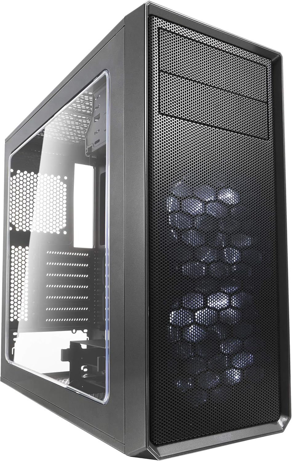 White Mid Tower Computer Case with Window Side Panel V6043