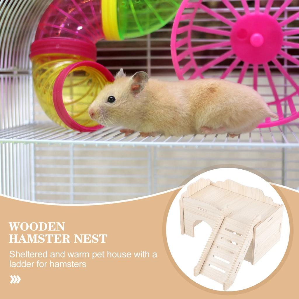 Solid Wood Hamster Hideout Cage O1432