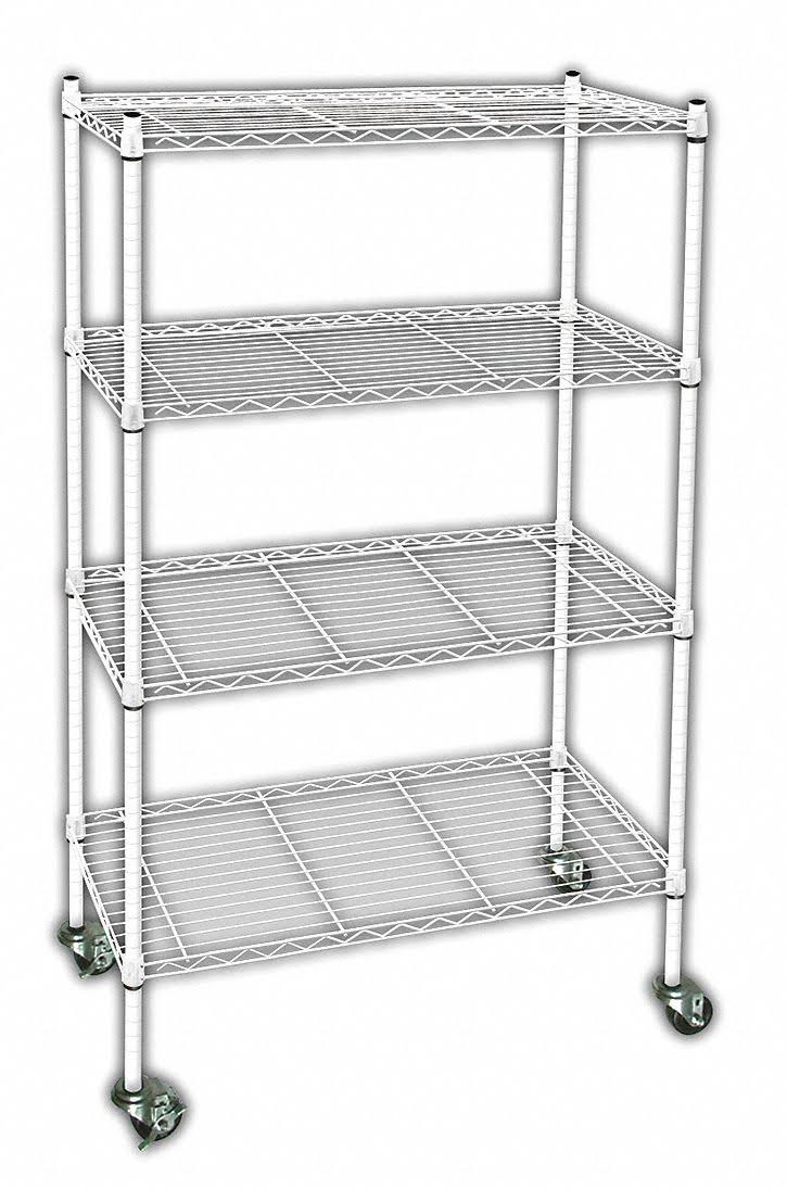 4 Shelf Wire Cart, L60 x W18 x H67 in. N705