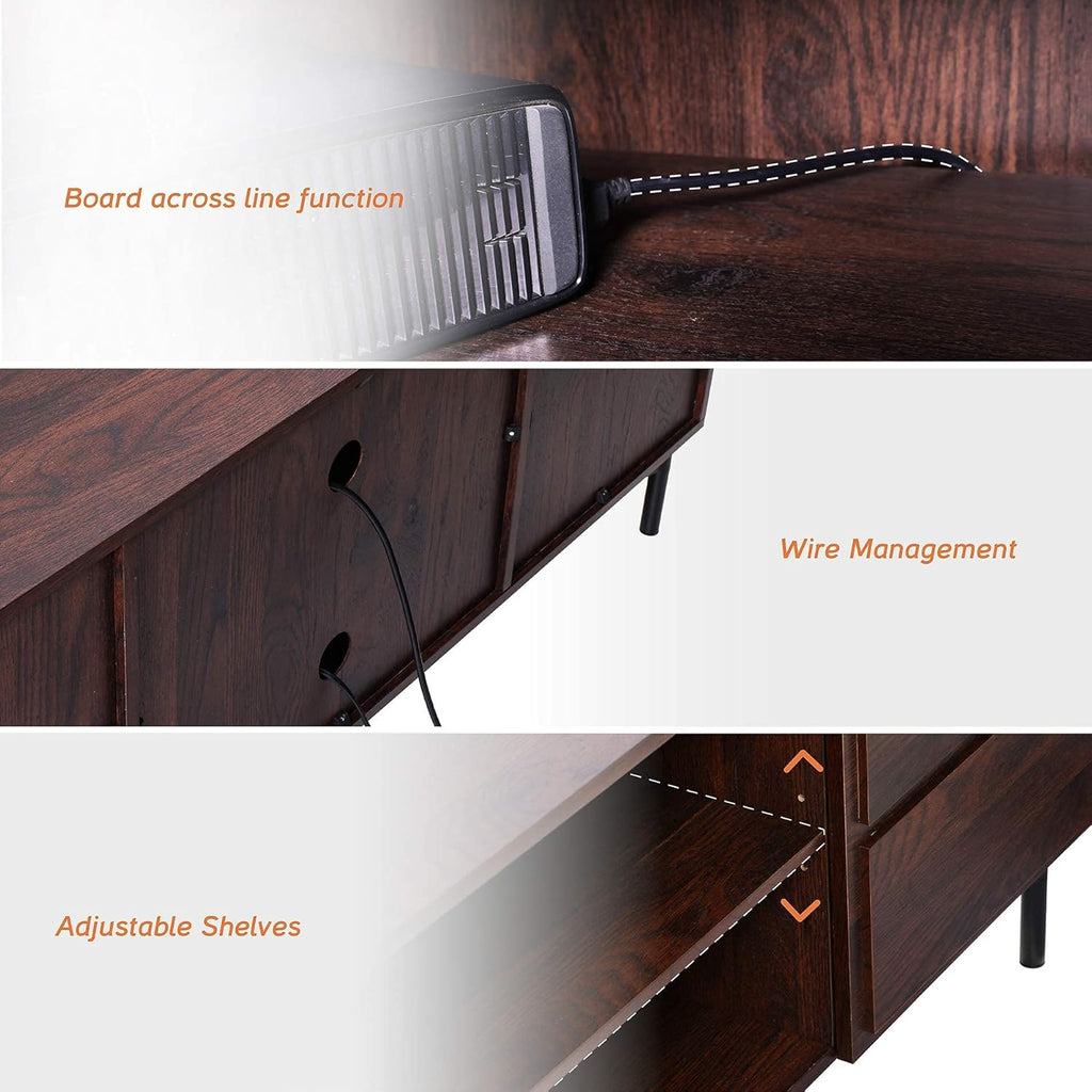 Rustic Walnut Wood TV Stand Y800