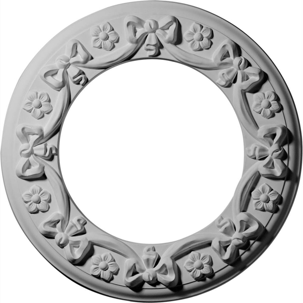 12 1/4x22OD x 7 1/2x22ID x 7/8x22P Ribbon with Bow Ceiling Medallion D678991