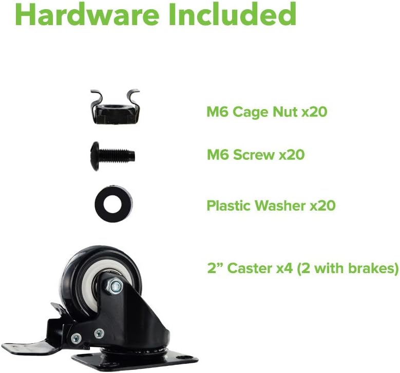 4-Post Open Frame Server Rack with Casters U5762