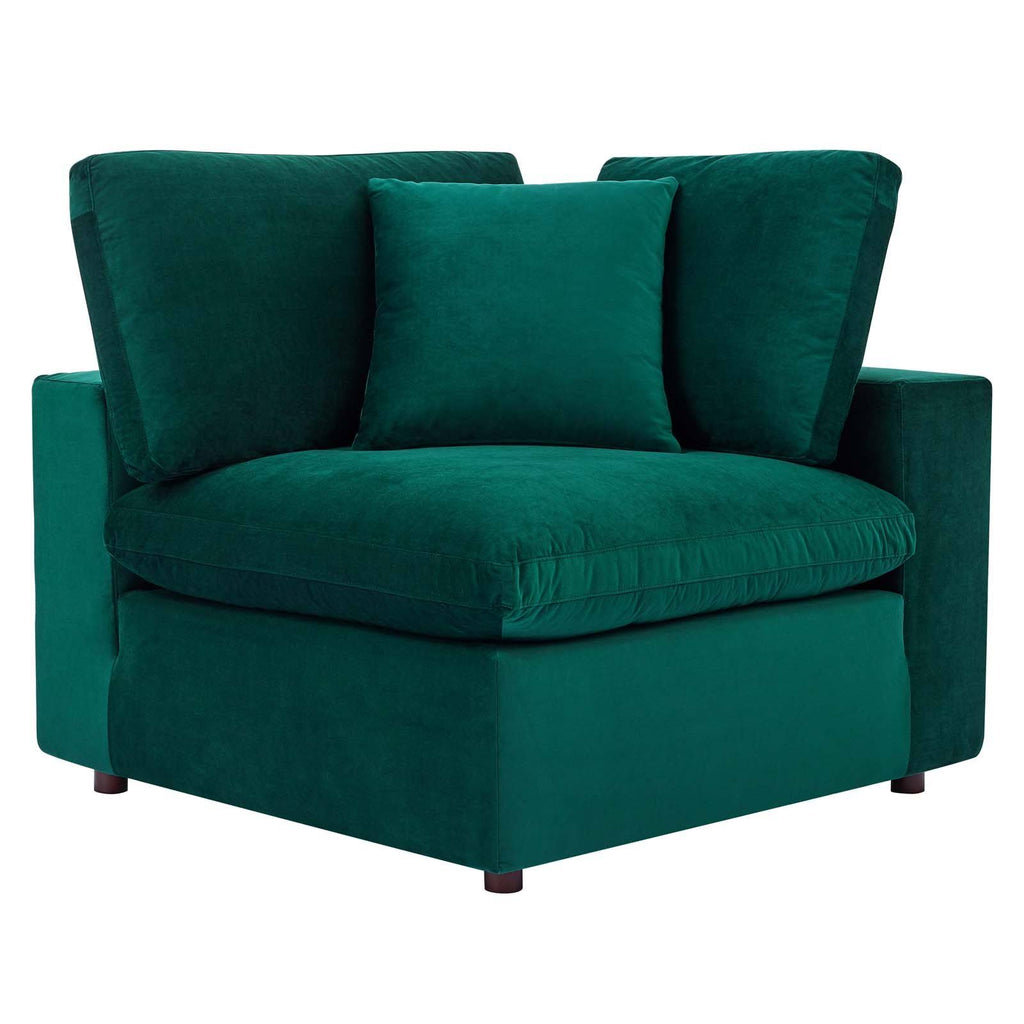 Green Performance Velvet Corner Chair O164
