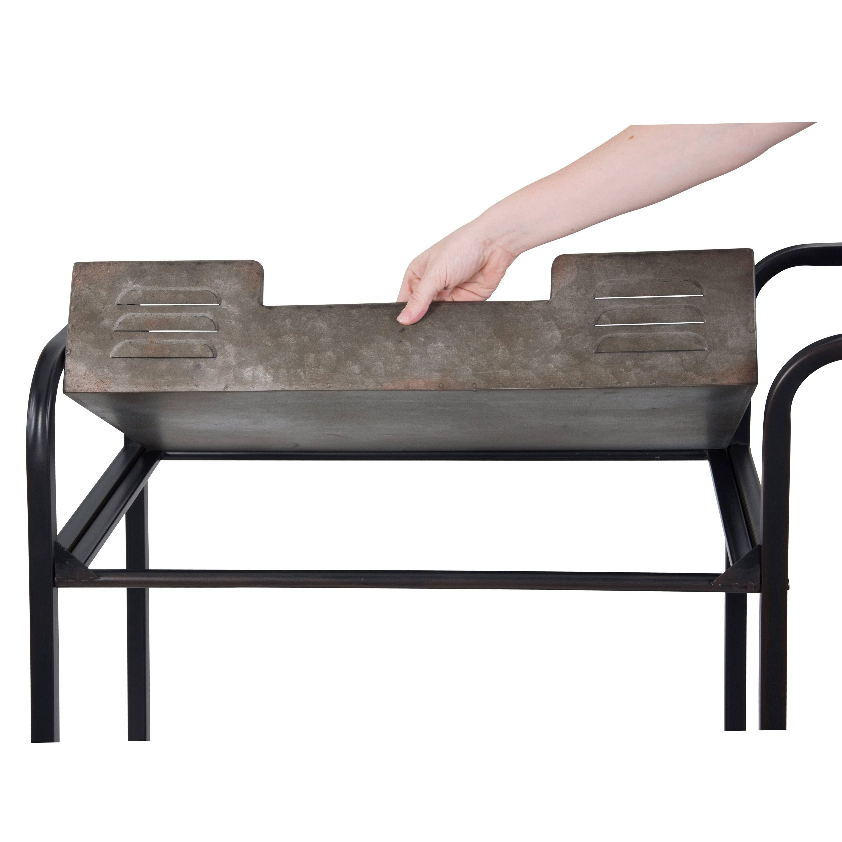Rustic Metal Bar Cart F444665