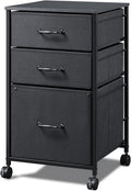 Rustic Brown Mobile File Cabinet with Open Storage Shelf, Pack of 2 Z22303
