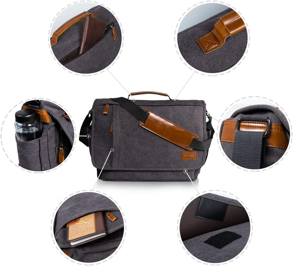 Water-resistance Canvas Laptop Messenger Bag W516