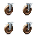 Phenolic Swivel Caster Set of 4 with 6x22 Wheels X657