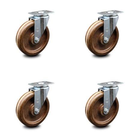 Phenolic Swivel Caster Set of 4 with 6x22 Wheels X657