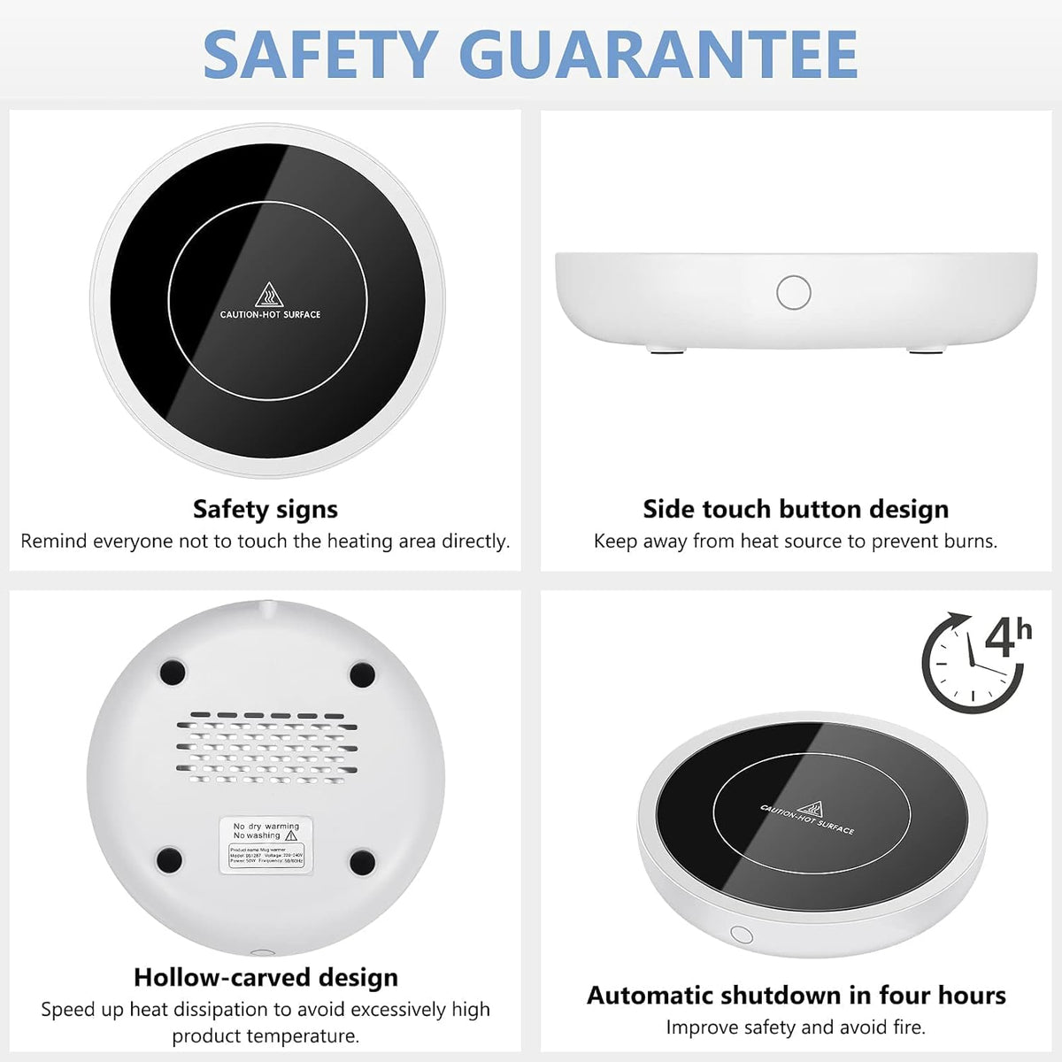 Electric Beverage Warmer Plate with 3 Temperature Settings W620983
