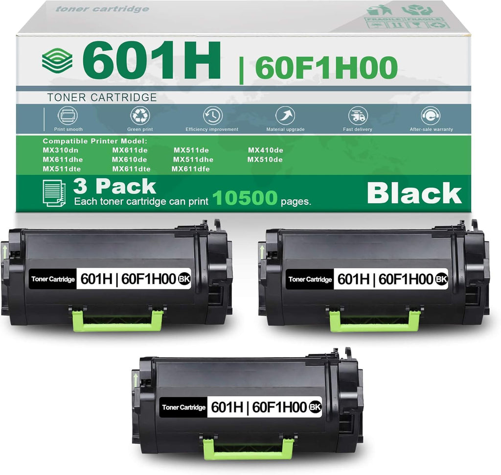 3 Pack Black High Yield Remanufactured Toner Cartridge K541509