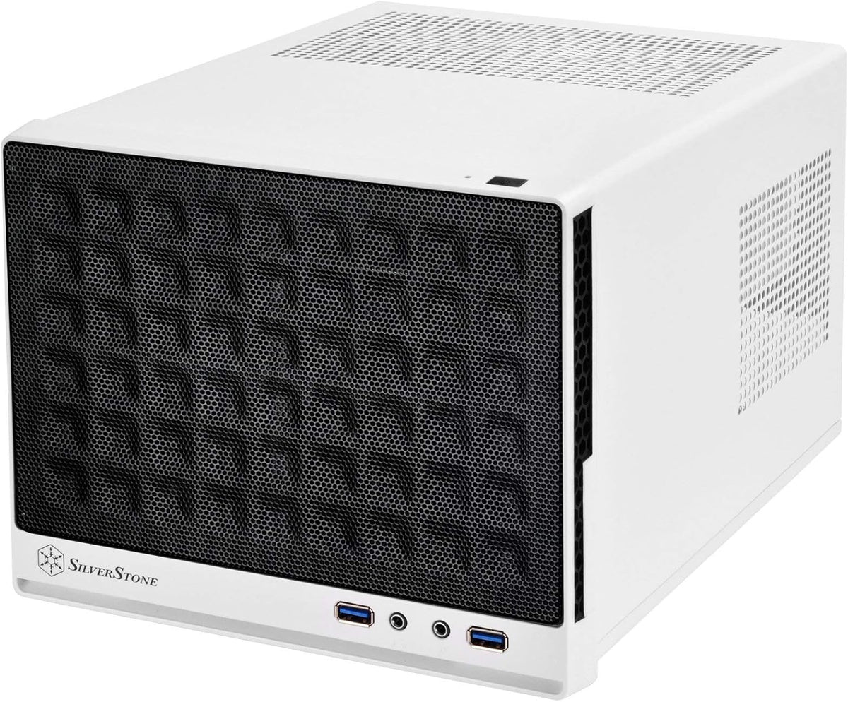 White & Black Mini-ITX Computer Case with Mesh Front Panel R7617
